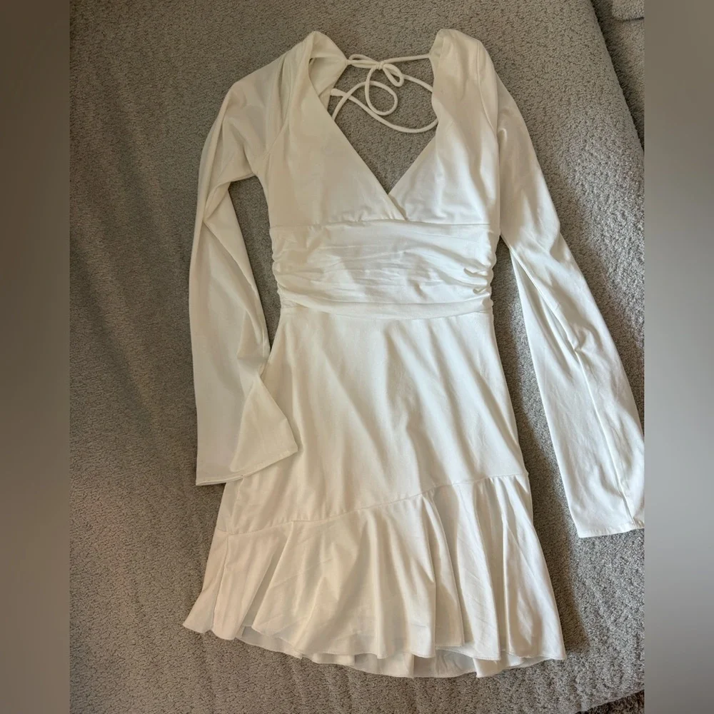 Princess Polly White Long Sleeve Dress - Picture 2 of 6